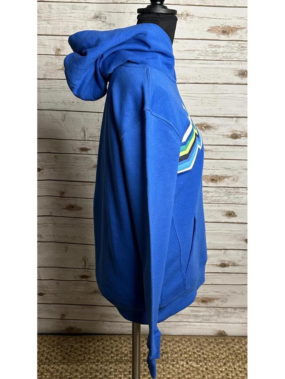 Eddie Bauer blue retro graphic pullover hoodie/hooded sweatshirt Youth L (14-16) - Picture 6 of 8